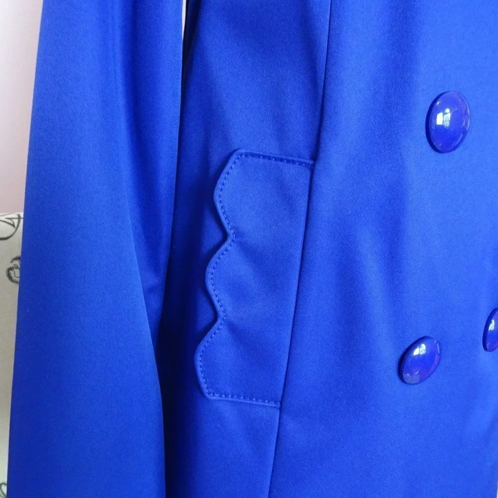 NWT Kate Spade Scallop Coat Hooded Raincoat Blue